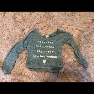 Wet Seal Grey Printed Sweater